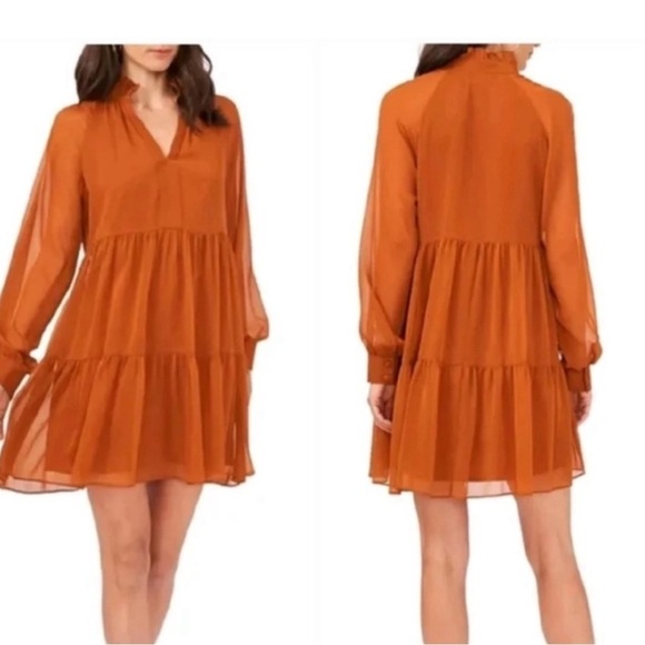 1. State Burnt Orange Flowy Dress NWT - Picture 1 of 5